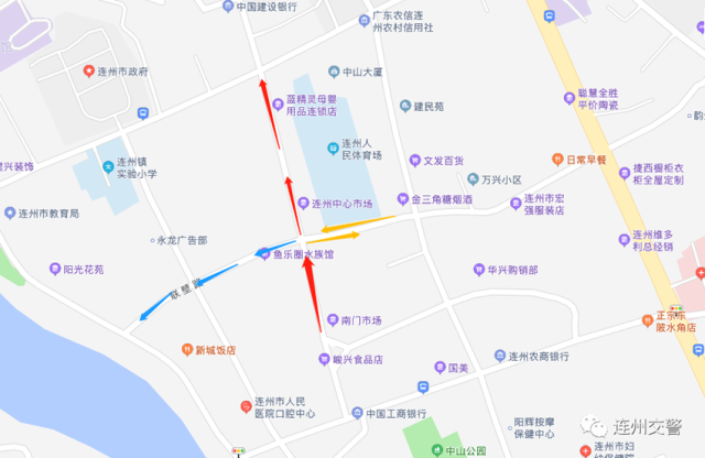 （南門市場(chǎng)至東門中路單行線示意圖）